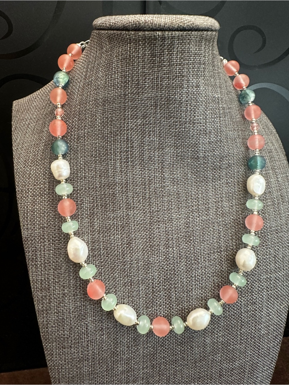 Multi-Color Beaded Necklace with Pearls - Women Jewelry
